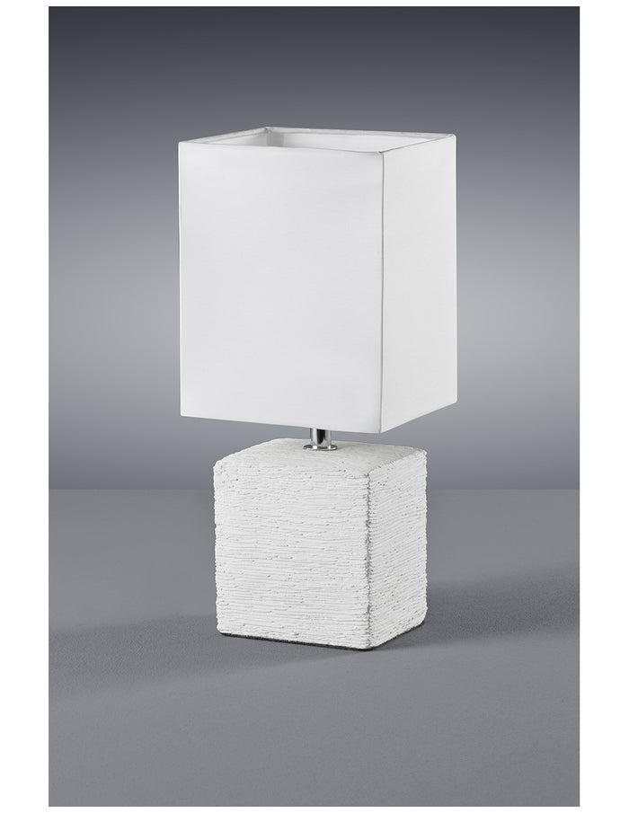Lumetto Ping Base Ceramica Bianca con Paralume Quadrato Trio Lighting