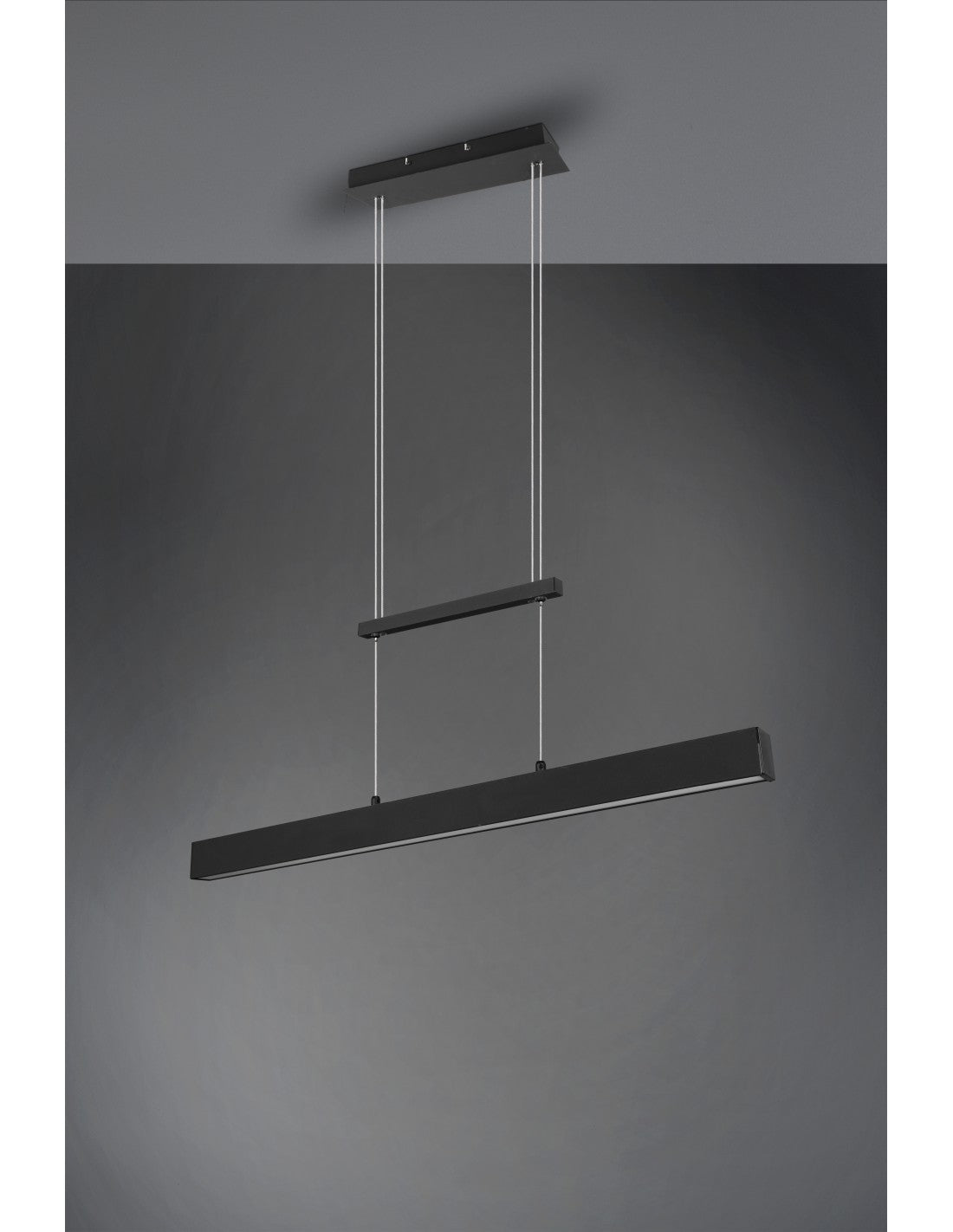 Sospensione Paros Doppia Luce Led Dimmerabile Nero L90 cm Trio Lighting