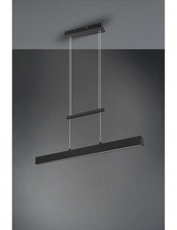 Sospensione Paros Doppia Luce Led Dimmerabile Nero L90 cm Trio Lighting