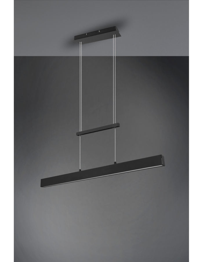 Sospensione Paros Doppia Luce Led Dimmerabile Nero L90 cm Trio Lighting