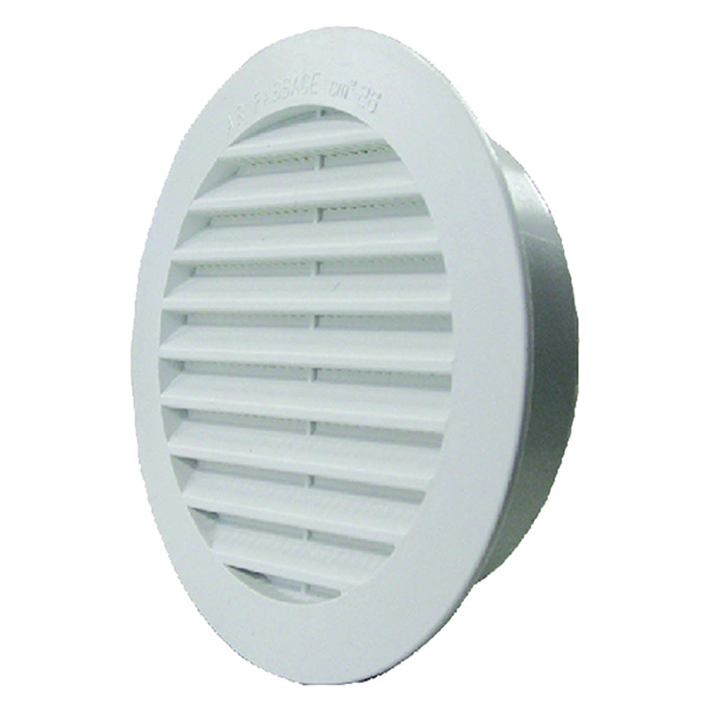 Griglia aerazione 8 cm in ABS bianco da incasso