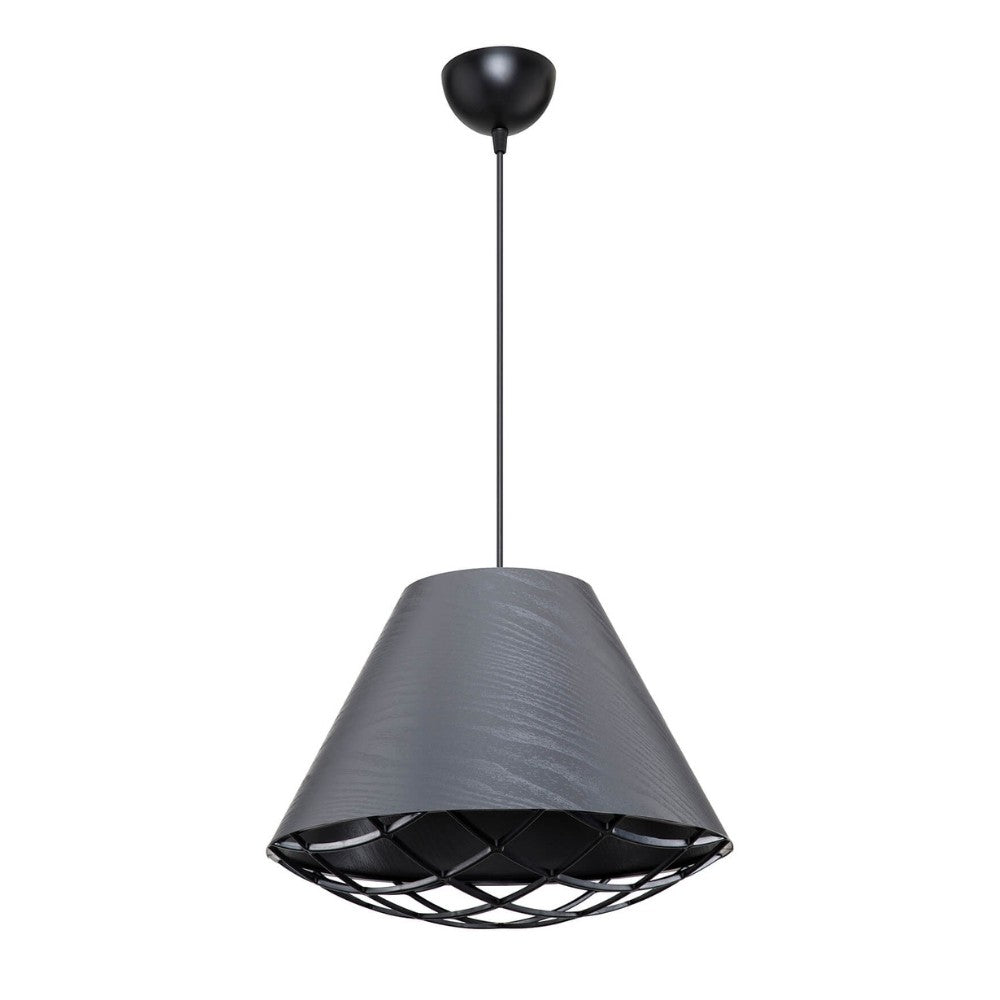 Lampada da soffitto Ayda ASZ1560 con paralume in tessuto antracite H70xL30