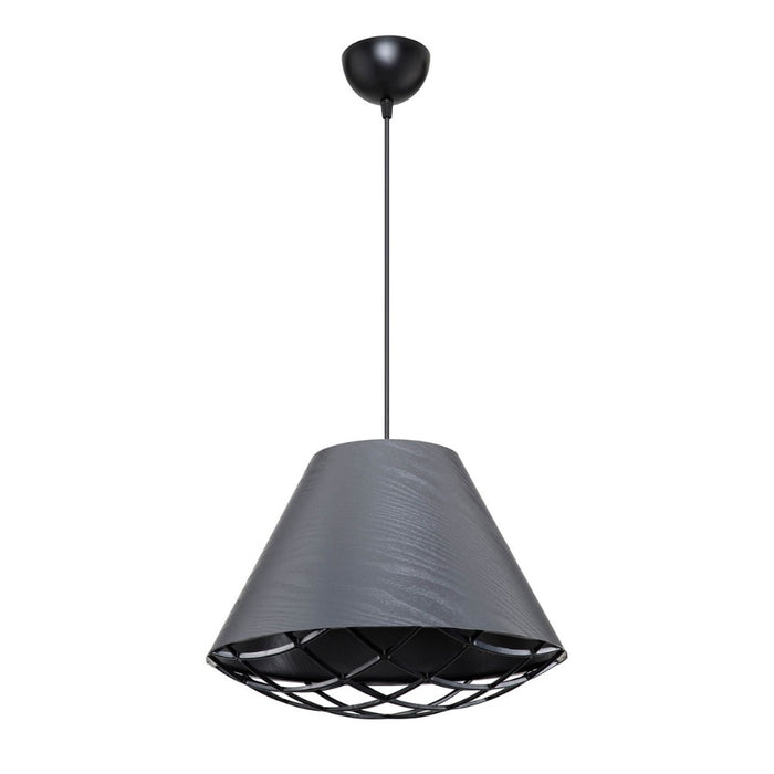 Lampada da soffitto Ayda ASZ1560 con paralume in tessuto antracite H70xL30