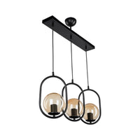 Lampada da soffitto Narissa ASZ1332 in metallo nero con tre portalampada H85xL60