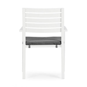 Sedia con braccioli Helina bianco in alluminio