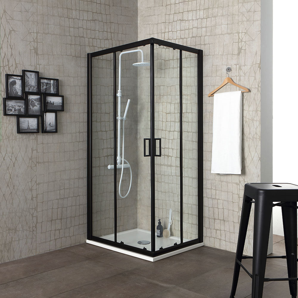 Box doccia 90x90 con profilo nero opaco