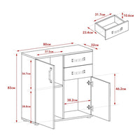 Credenza rovere e bianco 80x32x83 cm