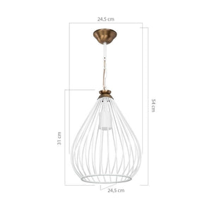 Lampada a sospensione ciondolo Umay ASZ1314 metallo bianco EFFEZ