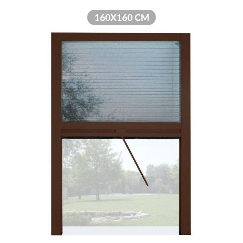 Zanzariera verticale a plisse riducibile Marrone MELODIE 160x h160 cm