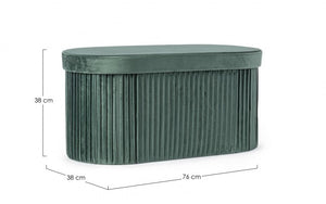 2x Pouf in velluto verde 76x38x38