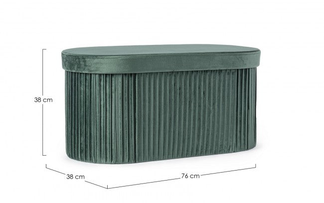 2x Pouf in velluto verde 76x38x38