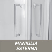 Lato doccia angolare cristallo serigrafato - Essential