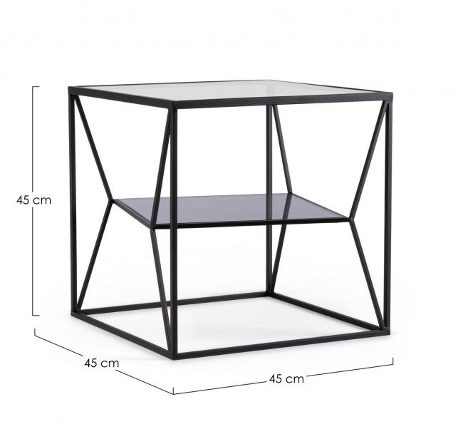 Tavolino in vetro 45x45x45 cm