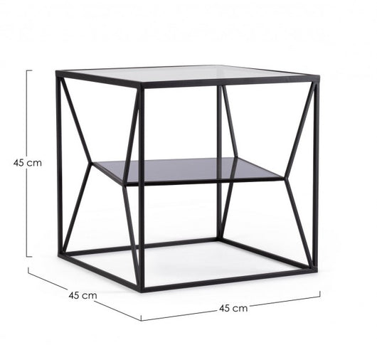 Tavolino in vetro 45x45x45 cm