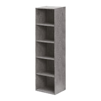 Libreria in legno 5 ripiani scaffale Cemento 40x29xH. 172 cm