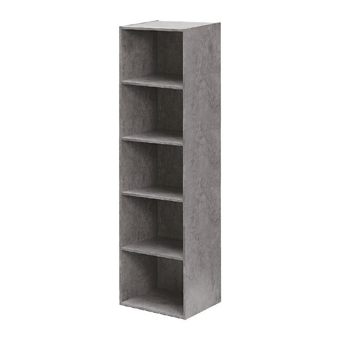 Libreria in legno 5 ripiani scaffale Cemento 40x29xH. 172 cm