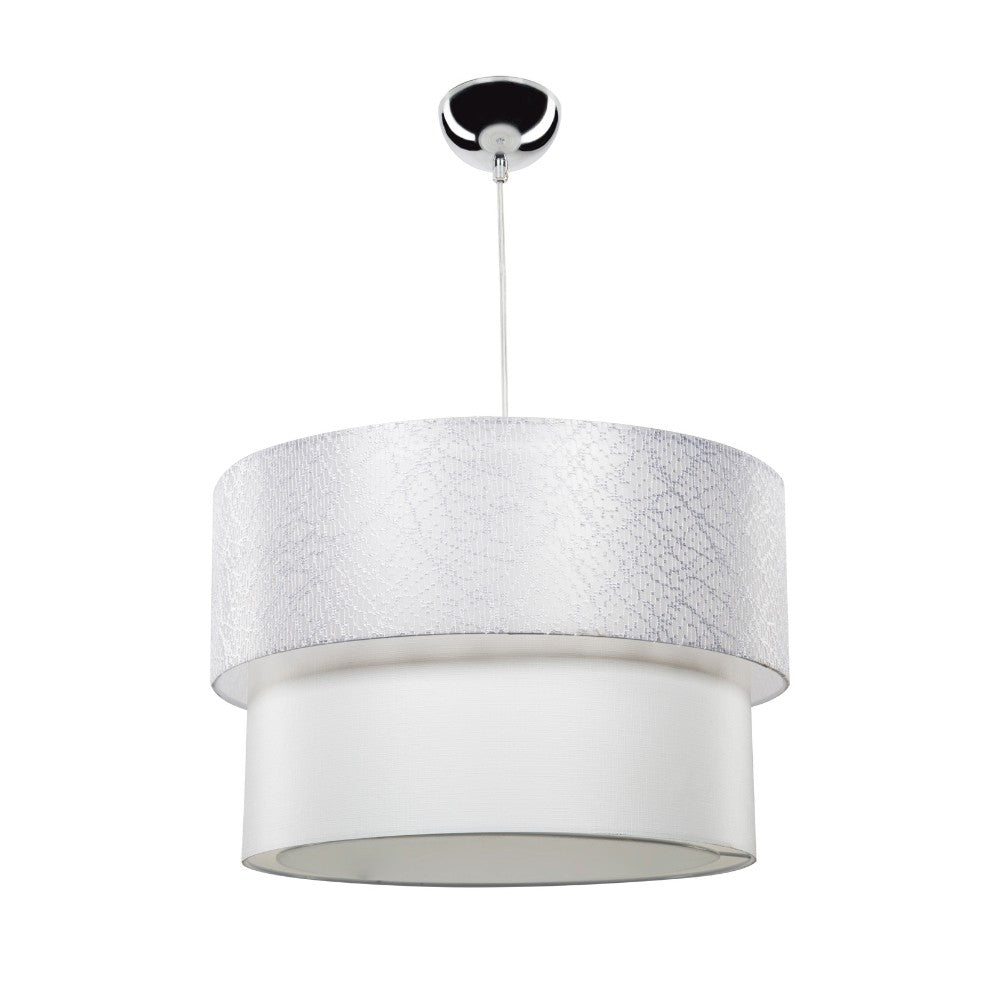 Lampada da soffitto Polo MDL2857 con paralume in tessuto bianco H25xL40