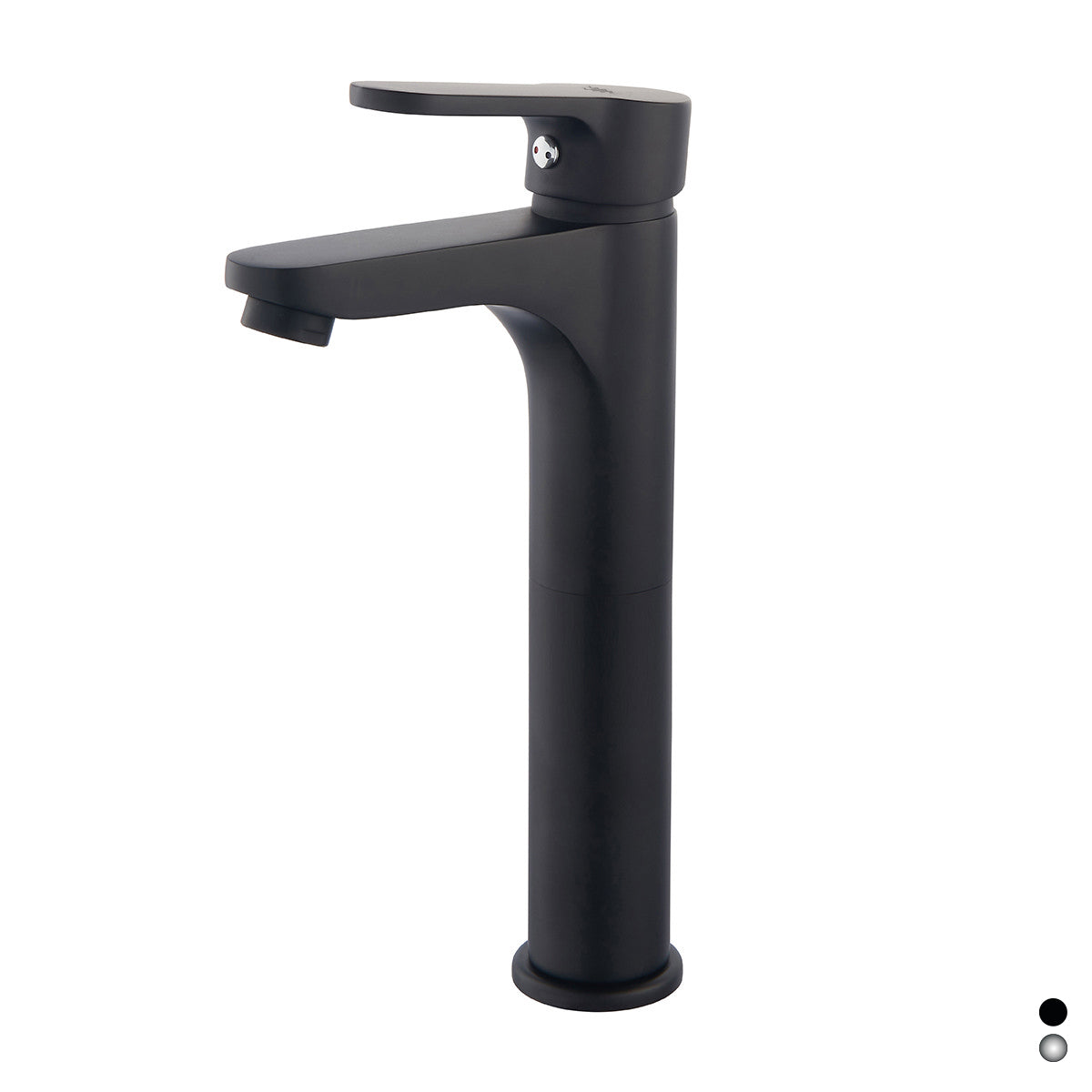 Miscelatore lavabo alto 23,5 cm nero opaco senza piletta