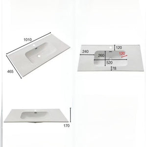 Lavabo da appoggio 101x46.5x14 cm bianco