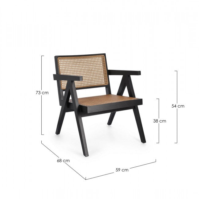 Poltrona lounge nera 61x68.5x74 cm