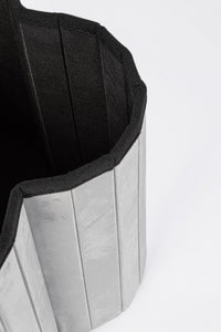 4x Pouf grigio in velluto 40x40x40