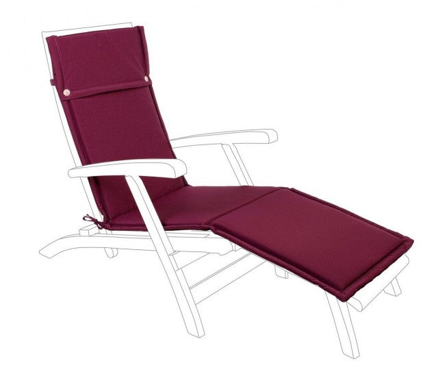 Cuscino lettino esterno in tessuto bordeaux Poly