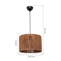 Lampada da soffitto Roya ASZ1700 in carta intrecciata rustica marrone H65xL30.5