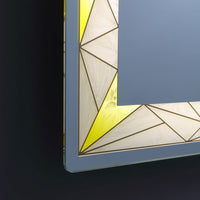 Specchio 90x70 con inserti satinati e led