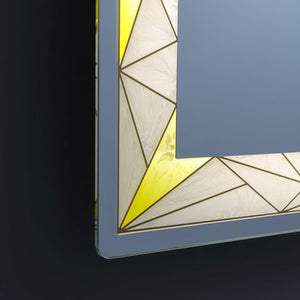 Specchio 90x70 con inserti satinati e led