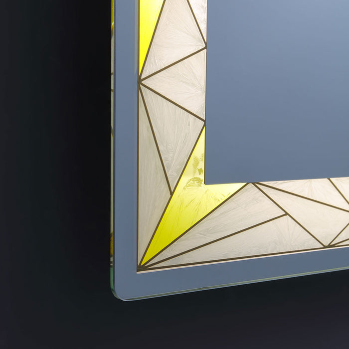 Specchio 90x70 con inserti satinati e led