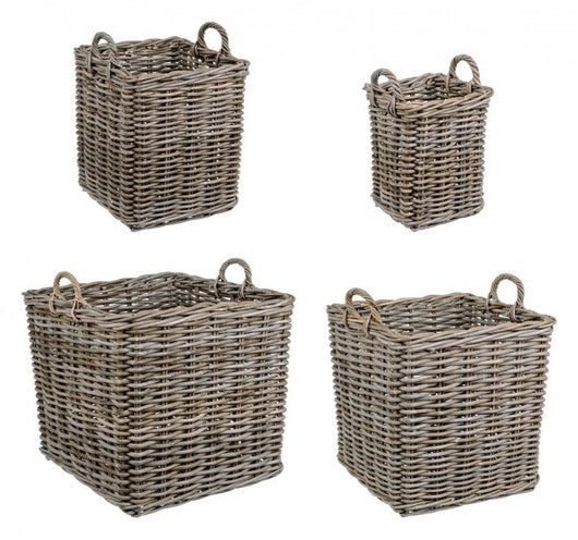 Cesto in fibre naturali 28x28x36h, 38x38x43h, 48x48x50h, 59x59x57h