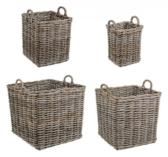 Cesto in fibre naturali 28x28x36h, 38x38x43h, 48x48x50h, 59x59x57h