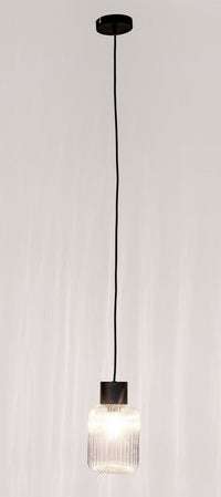 Lampadario 1 luce trasparente-nero D.15x120h