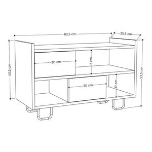 Panca scarpiera bianca 83.5x35.5x53.5 cm