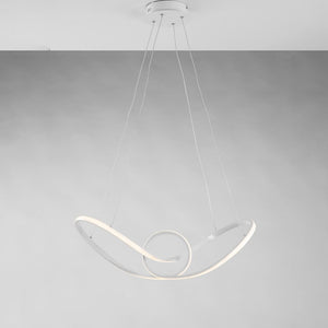 Lampadario a sospensione in metallo e alluminio Bianco con LED integrato 68x24x h 150 cm