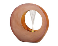 Fontana da esterno rotonda in poliresina marrone