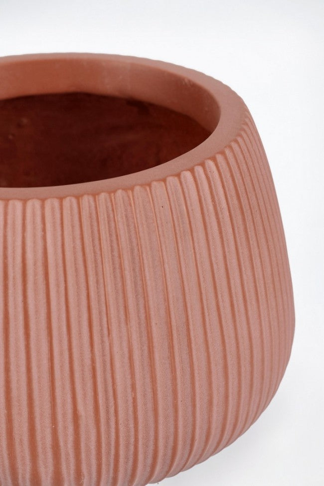 Set3 P.Vaso Ribbed Bomb Terracotta Alto