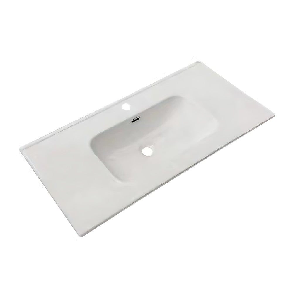 Lavabo da appoggio 101x46.5x14 cm bianco