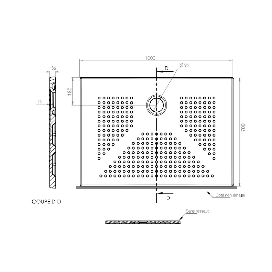 Piatto doccia rettangolare 100x70 in ceramica