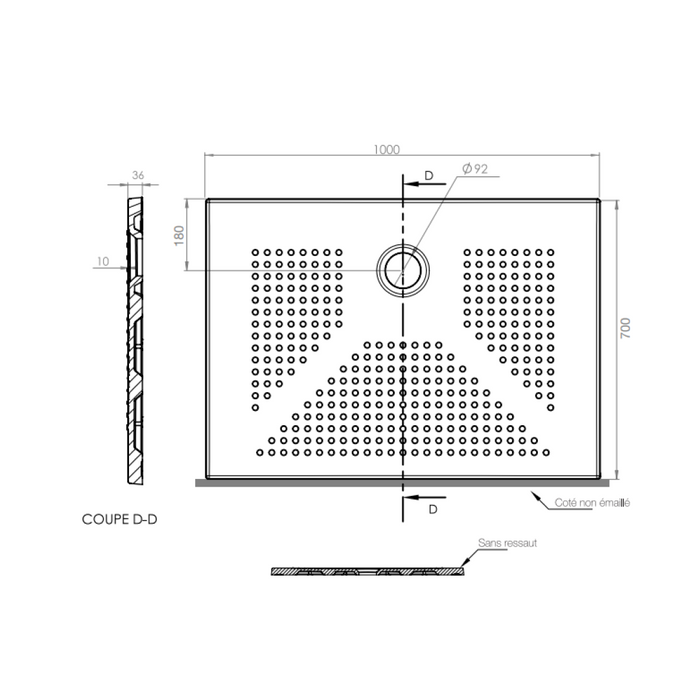 Piatto doccia rettangolare 100x70 in ceramica