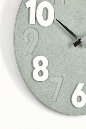 4x Orologio da parete salvia D.40x4,5h in legno