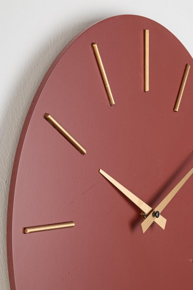 4x Orologio da parete mattone D.40x5h in legno