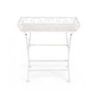 Tavolino classico in metallo Emily rettangolare