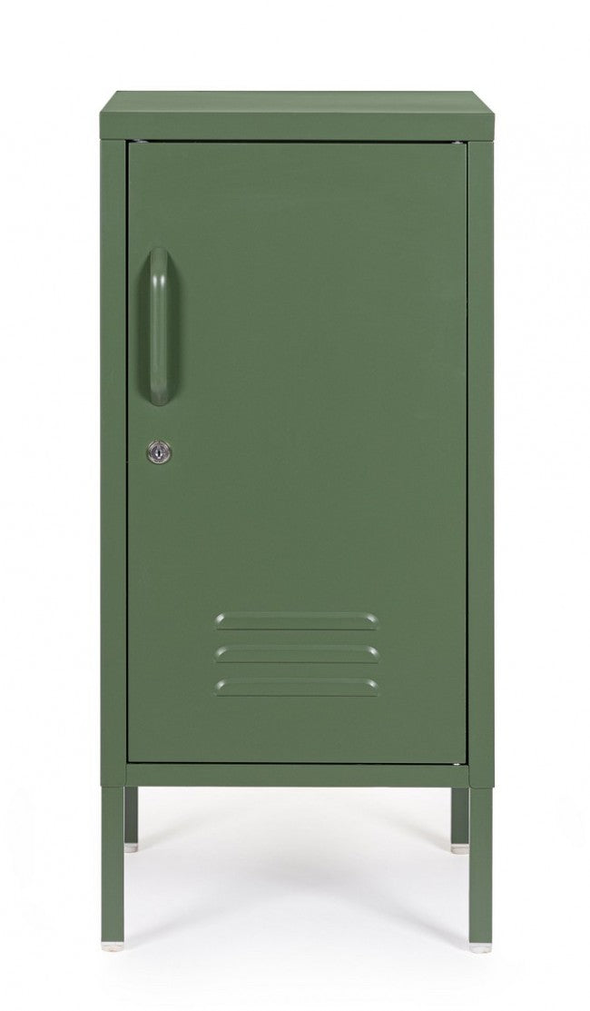 Comodino verde 40x35x76h in acciaio