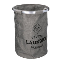 Cestone tessuto sacco grigio tondo pieghevole cm 40h55