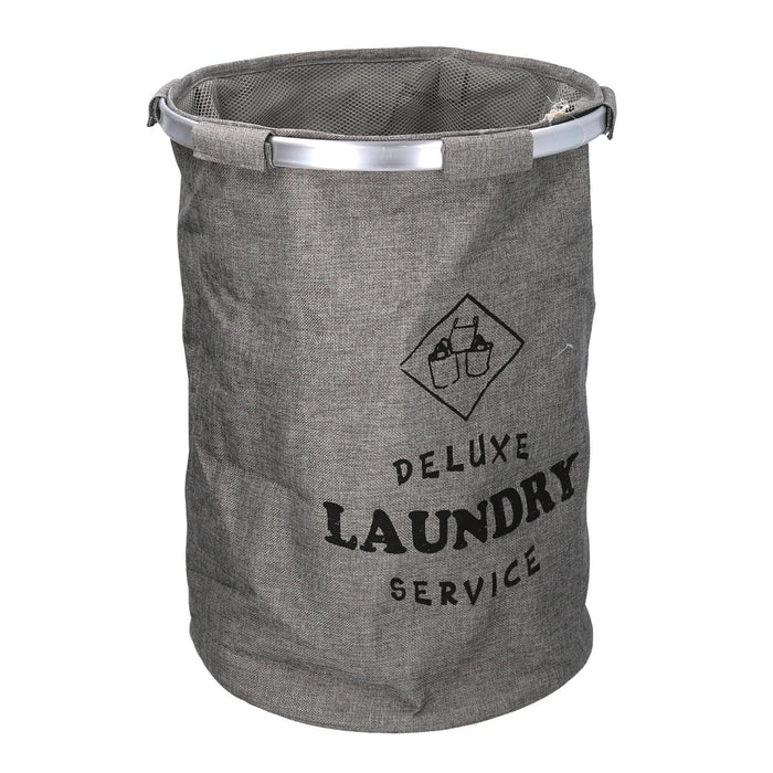 Cestone tessuto sacco grigio tondo pieghevole cm 40h55