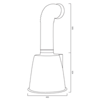 Cappa aspirante URBAN LUX PARETE in acciaio inox brunito cm Ø49