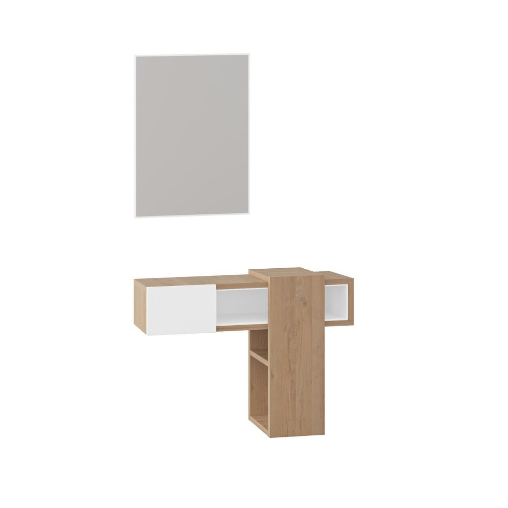 Ingresso rovere bianco con specchio 100x30x72.5