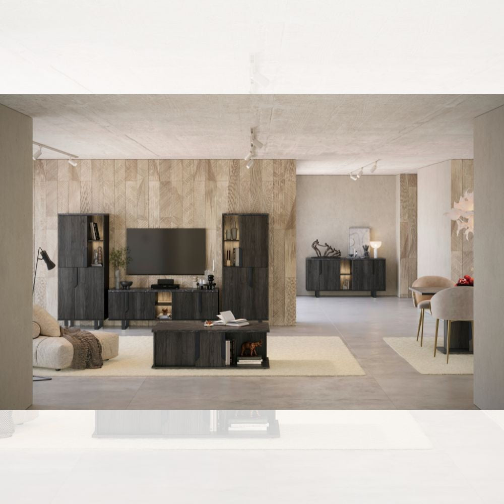 Madia 205x49x83 cm palissandro nero