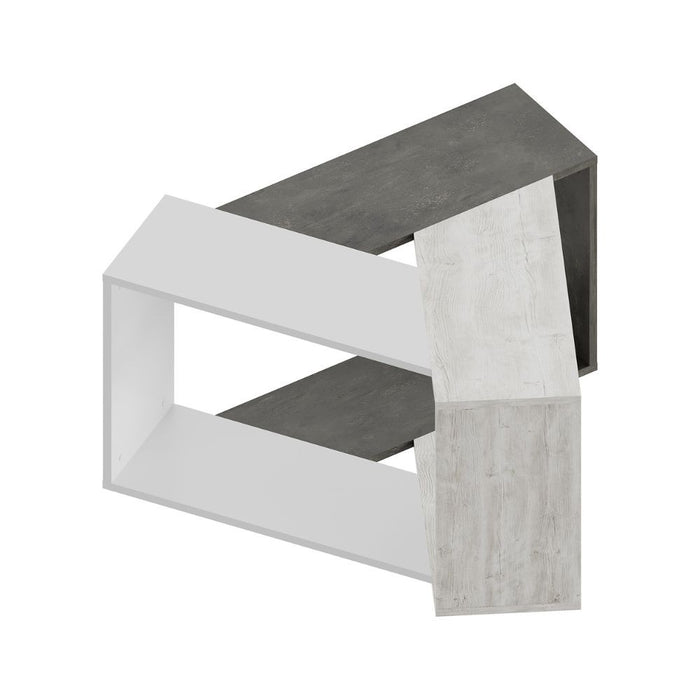 Tavolo da salotto Trio colore cemento bianco EFFEZ